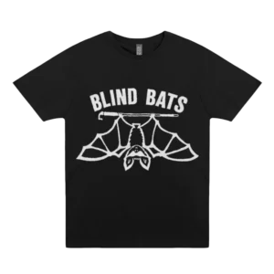 Black t-shirt with the Blind Bats logo