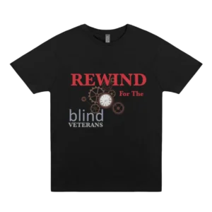 Rewind for the Blind black t shirt