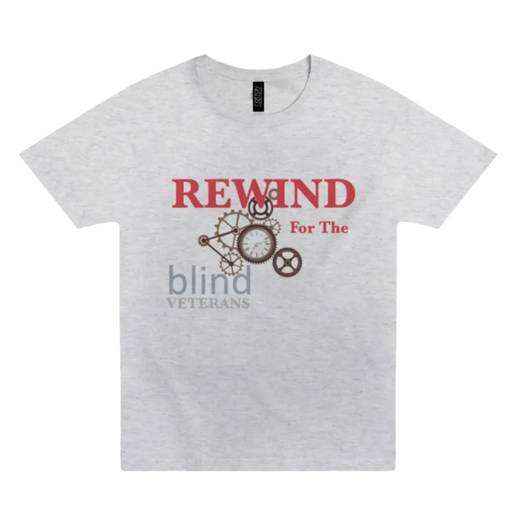 Rewind for the Blind heather gray t shirt