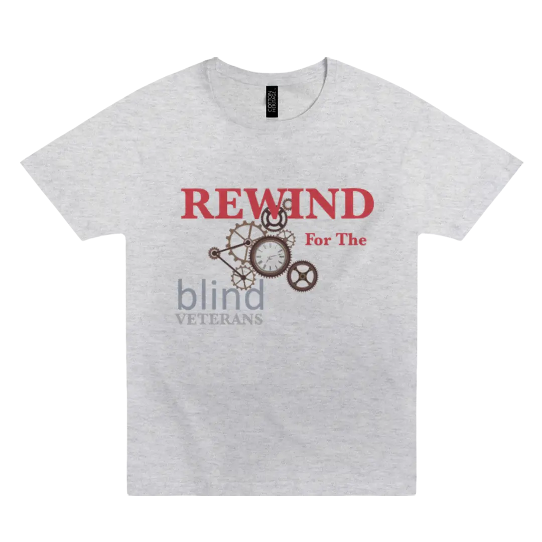 Rewind for the Blind heather gray t shirt