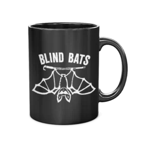 Blind Bats black coffee mug, 15oz