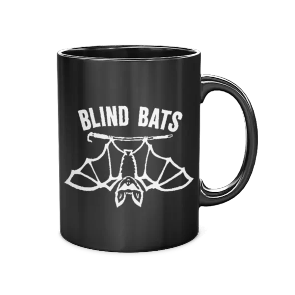 Blind Bats black coffee mug, 15oz