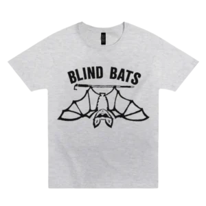 Heather gray t-shirt with the Blind Bats logo